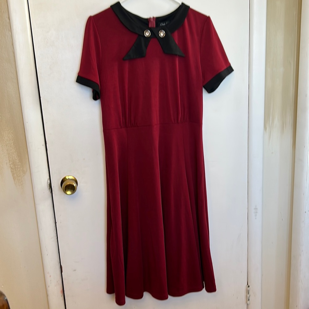 Cai Die Nu Women’s Dress Maroon/Black Size XXL NWT